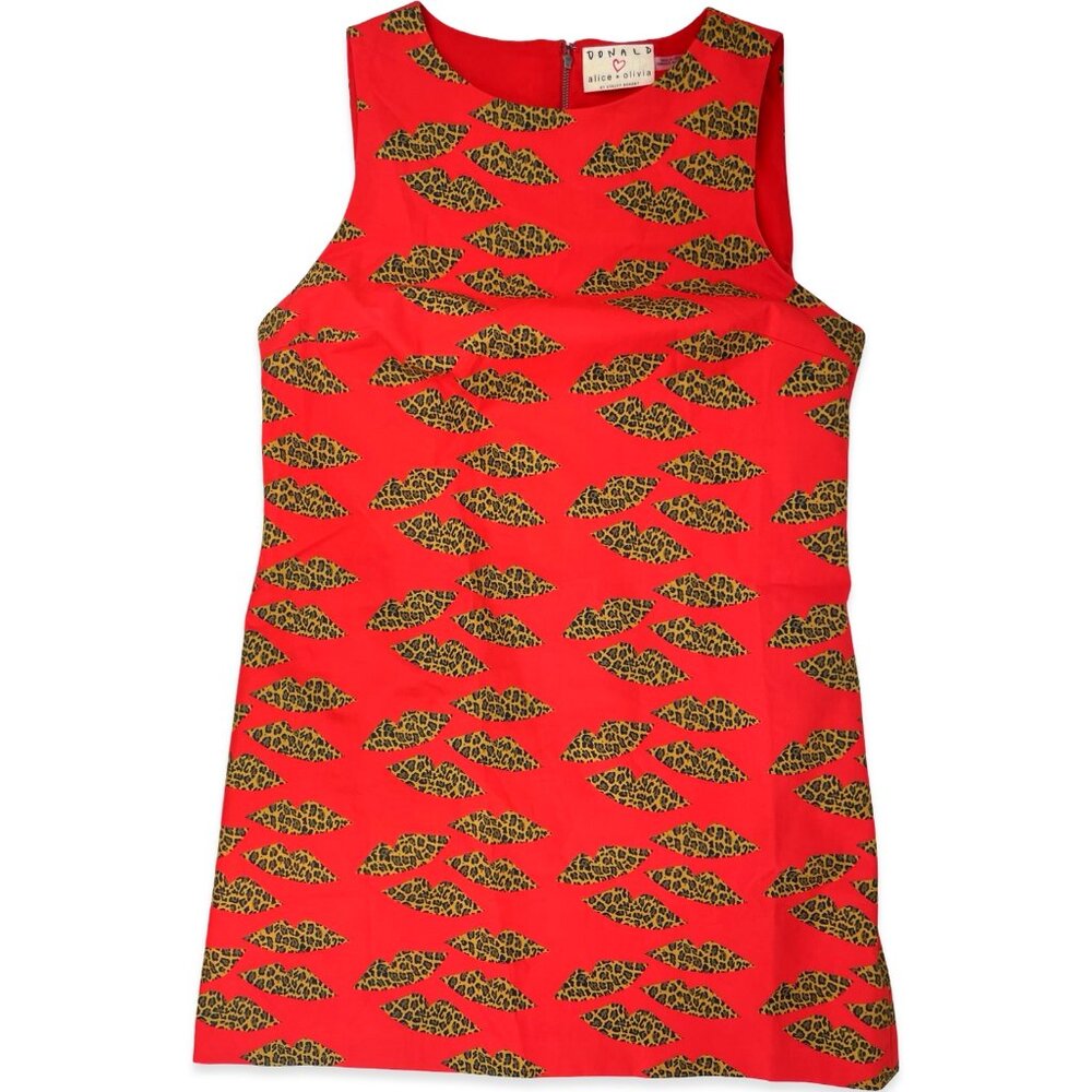 Alice + Olivia Donald Lips Print Shift Dress NWOT
